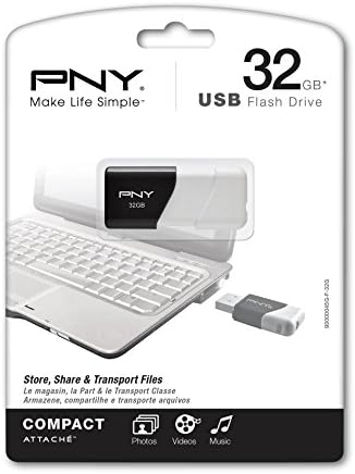 Компактен аташе устройство PNY 32GB USB 2.0 Flash Drive - Черно /Бял - P-FD32GCOM-GE