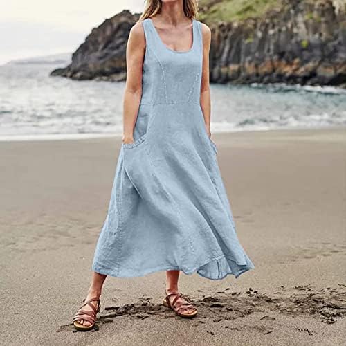 Женствена рокля Макси размер Плюс, Женски Лятото Ежедневното Модно рокля Средна дължина от Однотонного Памук 2022 година