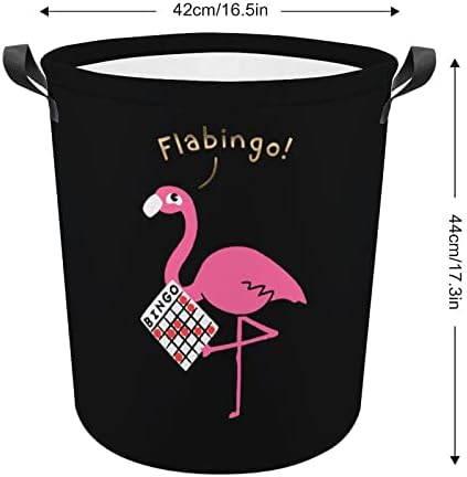 Розови Кошници за бельо с Дръжки Фламинго, Водоустойчива Сгъваема Кръгла Кошница За Дрехи, Органайзер За Съхранение