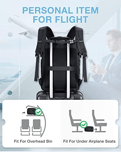 Пътен Раница за лаптоп BAGSMART, 40-литров Разтегателен Раница за ръчен багаж, който да бъде Одобрен от авиокомпанията,