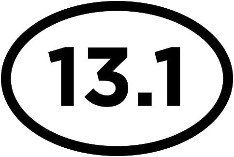 13.1 половината маратон Бели, Овални, Автомобилни магнити - 4x6 с Овална форма Авто Магнит Сверхпрочный UV Водоустойчив (13.1 половината маратон)