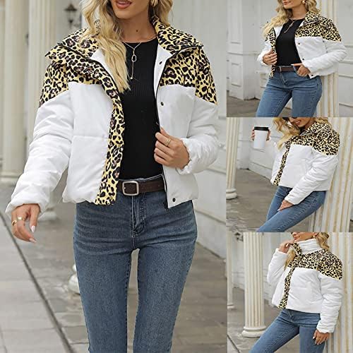 Дамски памучни дрехи OVERMAL на мълния, есенно-зимно яке с леопардовым принтом и дълги ръкави
