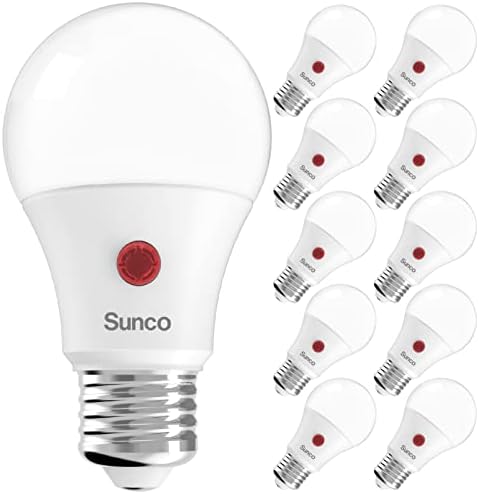 Крушки Sunco от здрач до зори, външен сензор A19, led крушка, 9 W (60 W в еквивалент), 800лм, автоматично включване /изключване,