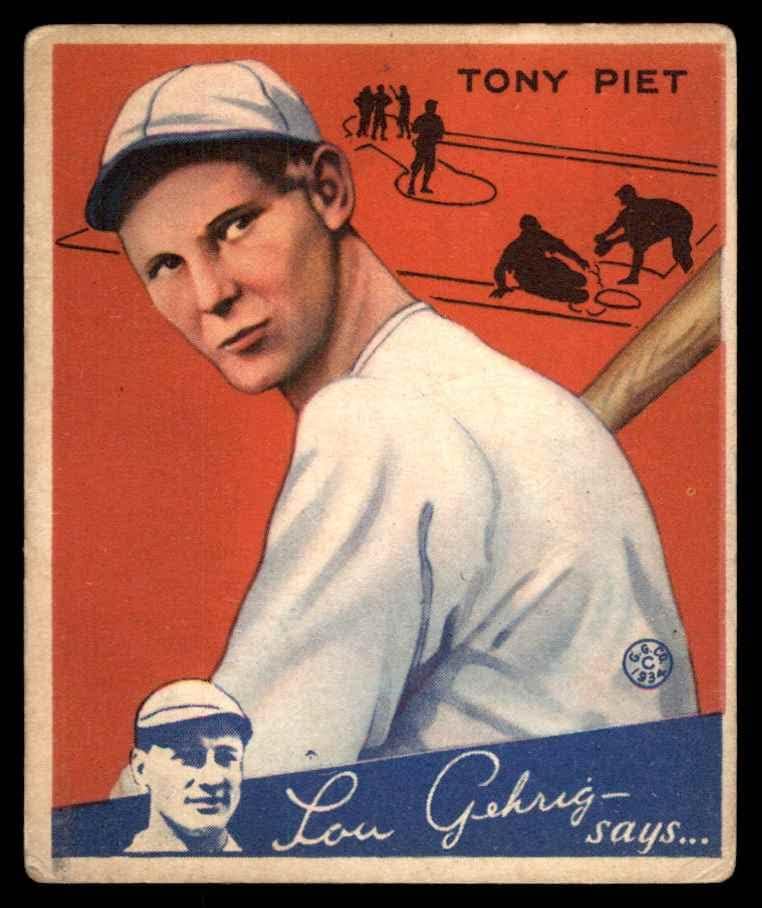 1934 Гуди 8 Тони Пит Синсинати Редс (Бейзболна картичка) хубаво червено