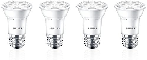 35-Градусная точков лампа Philips LED с регулируема яркост PAR16: 500 Лумена, 3000 Кельвинов, 7 W (еквивалент на 50 W), цокъл E26, ярко-бял, 4 бр. в опаковка