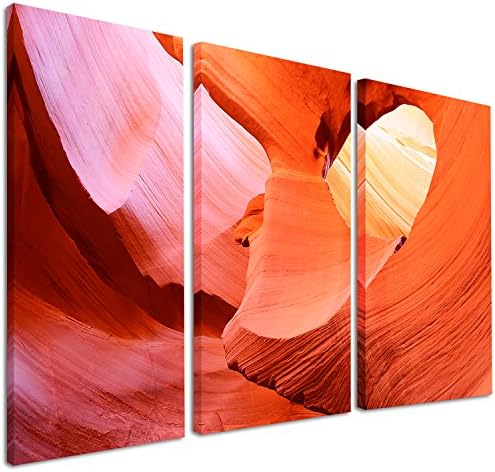 Designart Antelope Canyon Вътре - Печат върху платно, пейзажна снимка-36x28 инча-Мультипанель от 3 части, 36x28-3, панел,