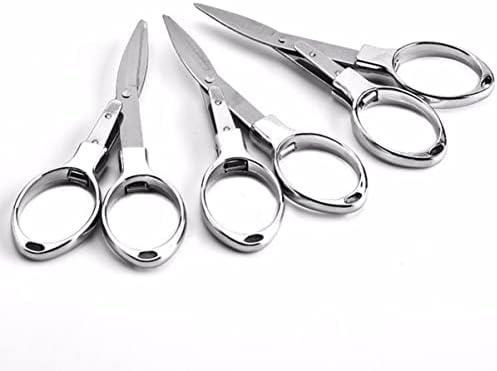 SEWACC 9 бр. Стоманени Ножици за Подстригване за Шиене, Аксесоари за дневни Инструменти, Малки Безопасни и Практични Сгъваеми Ножици За Къмпинг, Ножици За Пътуване, Риб