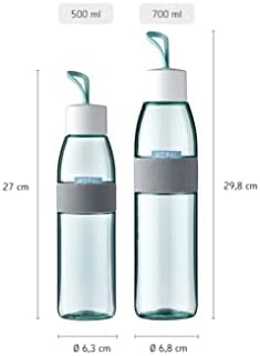 MEPAL, Елипсовидни бутилка за вода с капак, Без Бисфенол А, скандинавски Розов цвят, побира 23 унции, 1 брой