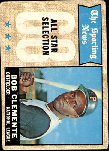 1968 Topps 374 All-Star Роберто Клементе Питсбърг Пайрэтс (Бейзболна картичка) ЧЕСТНО пирати