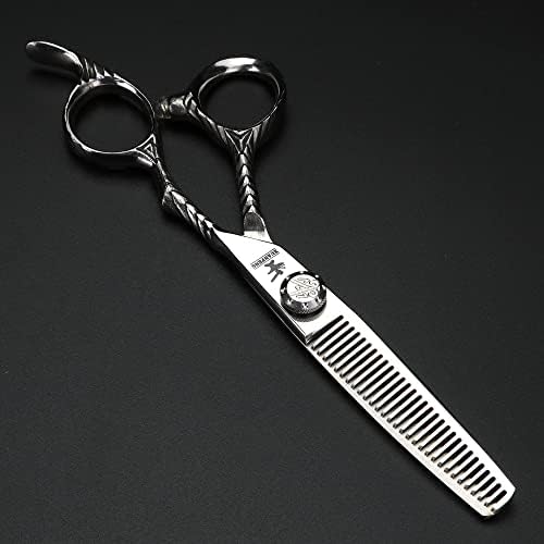 Ножици за коса с шарени дръжка, 6 инча, стомана 9cr18, Професионални Ножици за подстригване и филировки, Фризьорски Ножици