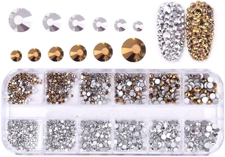 12 Аксесоари за дизайн на ноктите в мрежата, Прозрачни Кристали, 3D Блестящи скъпоценни камъни, Перли, Декорации за маникюр Направи си сам, за да проверите за нокти за