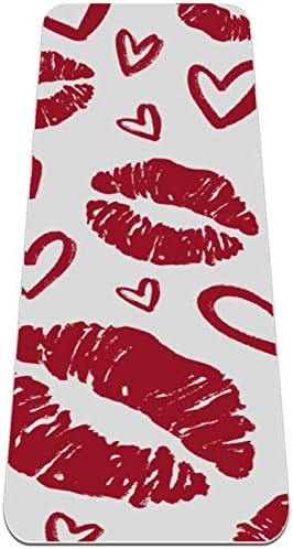 Дебела подложка за йога Siebzeh Lover ' s Day, Red Lips Премиум-клас, в екологично Чист Гумена подложка за здраве и фитнес, нескользящий мат за всички видове упражнения, йога и пи