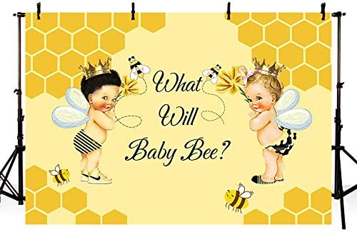 MEHOFOND Пчелен Пол Разкриващ Фон Детски Душ Вечерни Украса Банер за Пчелите, Че Ще бъде С Пчелкой Момче или Момиче Принц