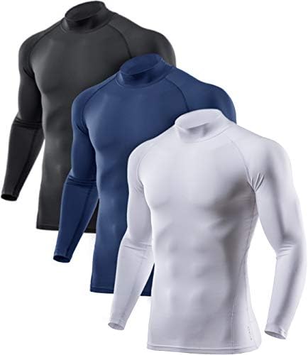 ATHLIO 2 или 3 Опаковки Мъжки Минерални Компрессионных Блузи с дълъг ръкав, Основен Слой Костенурка / Оформлението на