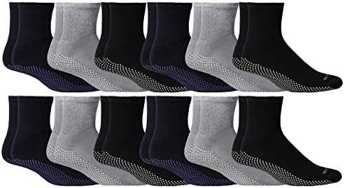 Yacht & Smith, 12 чифта чорапи свободно намаляване на улови на дъното, Диабет нескользящие пантофи, черни чорапи, Болнични чорапи с превземането на едро на едро (12 чифта мъ?