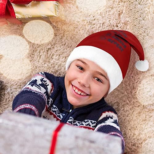 Плюшен Коледна Шапка Eat Sleep Soccer Repeat Палави и Сладки Шапки на Дядо Коледа с Плюшени Полета и Удобна Подплата Коледна украса