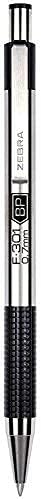 Дръжки на Zebra Fine Point F 301, Комбиниран комплект от 2 метални химикалки с ЧЕРНО МАСТИЛО и 2 химикалки със СИНЬО