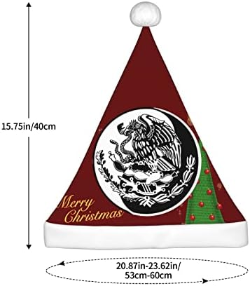 Ин Ян Мексико Орел Флаг Забавни Възрастни Плюшени Дядо Шапка Коледна Шапка За Жени и Мъже, Празнична Коледна Шапка