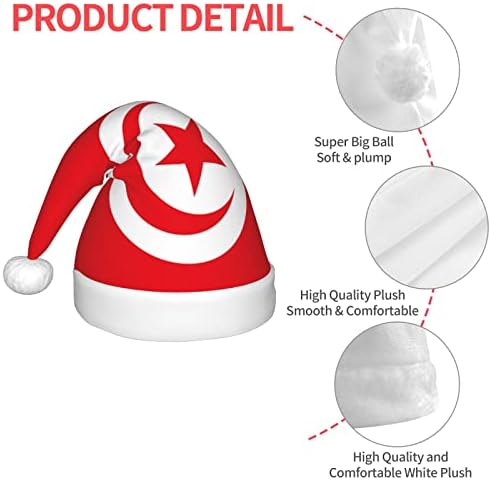 CXXYJYJ Тунизийски Флаг Шапка на Дядо Коледа Детски Коледни Шапки Плюшен Коледна Шапка На Коледа, Нова Година на Празнични