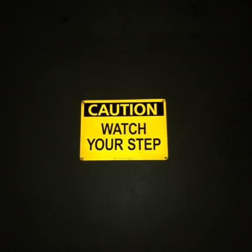 TRADESAFE Знак Погледни под краката си, един предупредителен Знак, Алуминиев Знак за сигурност за бързо инсталиране,