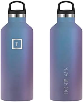 Спортна бутилка за вода ЖЕЛЯЗО °FLASK - 32 Грама, 3 Капака (Слама), Запечатани От Неръждаема Стомана с Вакуумна изолация,