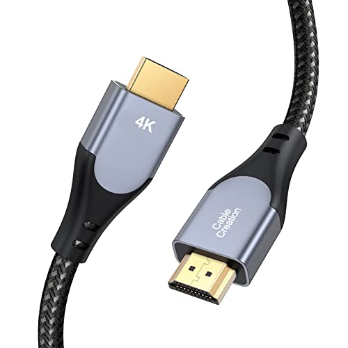 CableCreation Кабел HDMI 4K @ 60Hz, 6 фута Сив кабел HDMI 4K мъж към мъж, Високоскоростен 18 Gbit/s, 4K HDR, за 3D телевизор,