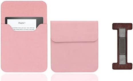 за Kindle Oasis (9-то поколение, 2017 година на издаване) (образец № CW24WI)-за чанти със 7-инчов ръкав -С каишка за ръка с шарките на кафе личи -розов