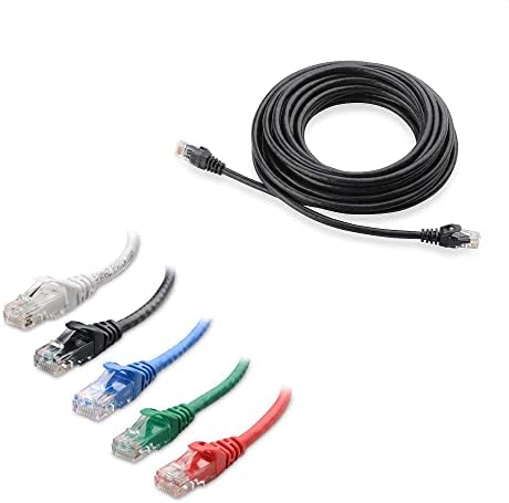 Кабел има стойност 1 Комплект 20-крак Cat6 кабел Ethernet без довършителни (Cat6 Кабел, Cat 6 Кабел) черен на цвят и