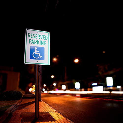 Знак за паркиране за хора с увреждания – Алуминиев Предупредителен знак за сигурност 18 x 12 За паркинги, частни веранди