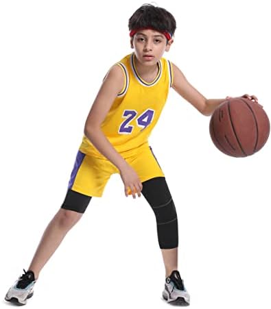 Компресия Панталони Roadbox Boys One Leg 3/4 от 2 опаковки - Баскетболни Чорапогащи за Фитнес, Гамаши с Основния слой