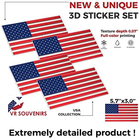 Етикети с флага на сащ, стикери за автомобили – 3D стикери Винил броня САЩ премиум качество за камион - 4 в опаковка,