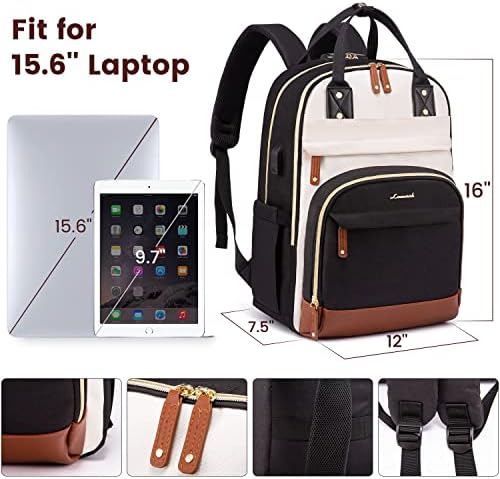 Жена Раница за лаптоп LOVEVOOK, Подходящ за 15,6-Инчов лаптоп чанти, Модни анти-кражба на Чанта за пътуване с ключалка,