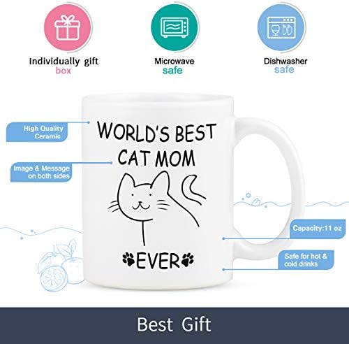 Подаръци за мама-котка е най-Добрата в света чаша за майка-котка - Подаръци за любителите на котки за жени Подаръци за