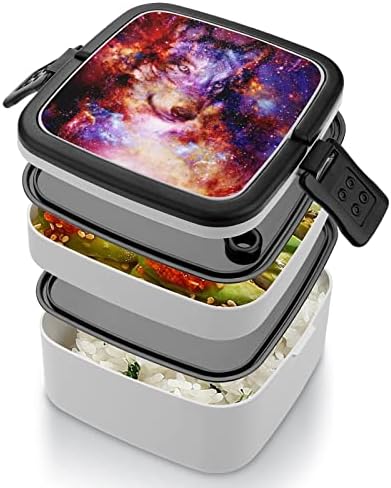 Контейнер за закуска за възрастни Galaxy Folf Print All In One Bento Box С Лъжица за Училище/Работа /Пикник