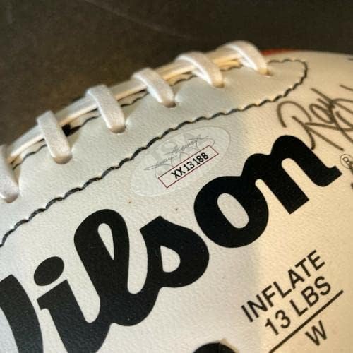Легендарният квотербек Джони Юнитас Дан Марино подписа договор с Wilson NFL Football JSA COA - Футболни топки с автографи