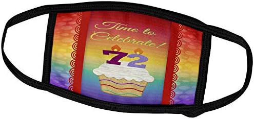 3D Дизайн на покани за рожден Ден Бевърли Търнър - Cupcake, Брой Свещи, Време, Покана за участие в честването на 72-та годишнина - Маска за лице (fm_244782_3)