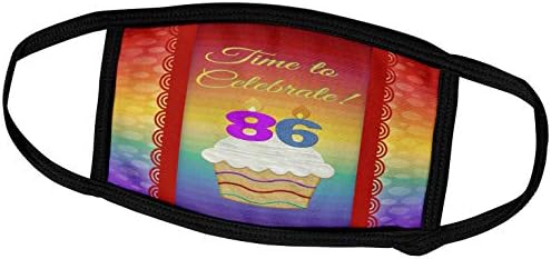 3D Дизайн на покани за рожден Ден Бевърли Търнър - Cupcake, Брой Свещи, Време, Покана за участие в честване на 86-годишнината - Маска за лице (fm_244768_3)