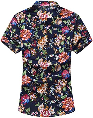 XXBR Мъжки Хавайски Ризи, Ризи С Флорални Принтом Тропически Растения, Ризи с Копчета За Тропически Почивки, Летни Плажни Рокли