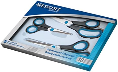 Ножици Westcott Easy Grip Set Нержавеющие N-90027 00 I, 13/21/25 см, 9 броя, Син / Черен