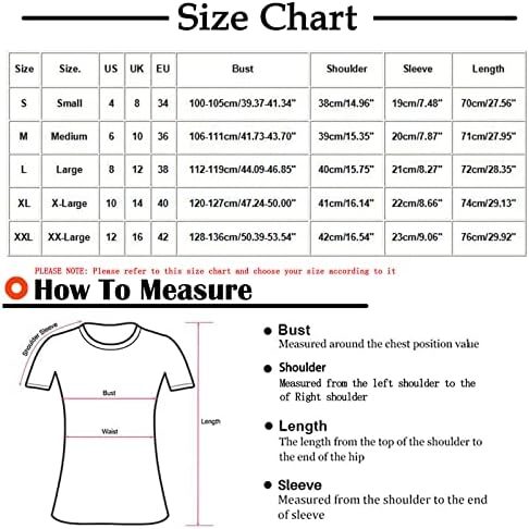 lcepcy Дамска Лятна Туника, Върховете на Леггинсов, Градиент Тениска с V-образно деколте и Копчета, Блуза с Къс ръкав и Рюшами, Ризи с Извито Подолом