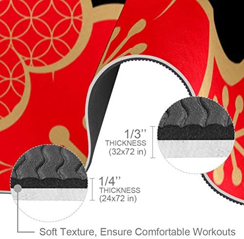 LEVEIS килимче За Йога Традиционен Японски Цвете Модел Дебели Нескользящие Спортни Подложки за Домашно Фитнес Подови Пътни