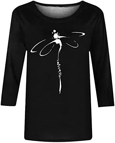Дамска Лятна Тениска С Къс Ръкав Dragonfly Graphic, Елегантни Туники, Топ, Ежедневна Блуза Свободно, Намаляване, Тениски