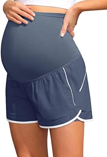 Двуслойни Ежедневни Спортни шорти Maacie за Бременни със Странични джобове