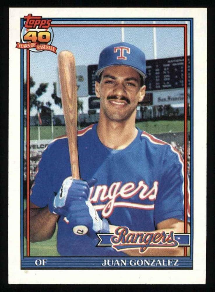 1991 Топпс # 224 Хуан Гонзалес Тексас Рейнджърс (бейзболна картичка) Ню Йорк/Mount Рейнджърс
