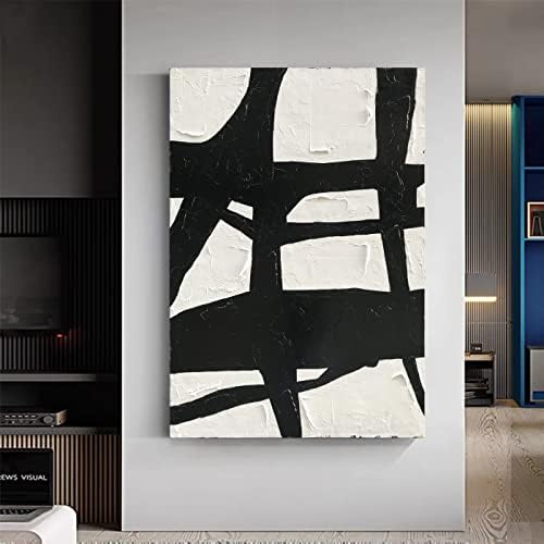 Nankai, Модерна Минималистичная маслени картини, Ръчно изработени, на Абстрактното Изкуство на черно-бялата стена с размери 40x28 инча, Голямата Картина за стените на До