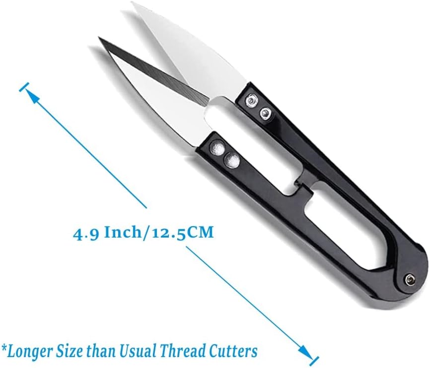 JINJIAN Ножици за почистване на конци Шевни Ножици от 4,9 инча, 6 бр. Малки Ножица за Подрязване на U-Образен Нож за