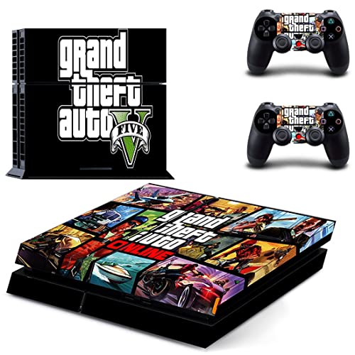 За PS4 SLIM - Играта Grand GTA Theft And Auto Стикер на кожата PS4 или PS5 За конзолата PlayStation 4 или 5 и контролери Vinyl Стикер DUC-5303