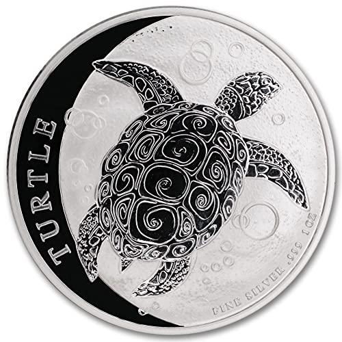 2013 г. - до Момента (Случаен година) 1 унция Ниуейской сребърна монета във формата на костенурка Ястреб клюн, Брилянт,