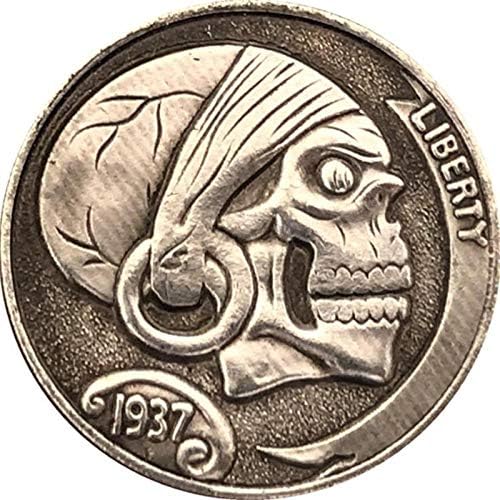 1937 Череп на Свободата на Сувенирни Монети Сбирка 3D Метални Възпоменателни Монети Морган Скитник е Копие на Дома на