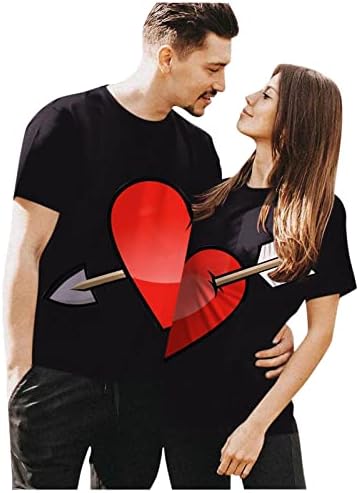 Numaller, Подходяща за Ден на Свети Валентин Тениска За Двойки, през Цялата Силует, Лятна Тениска с Къс Ръкав, отличава